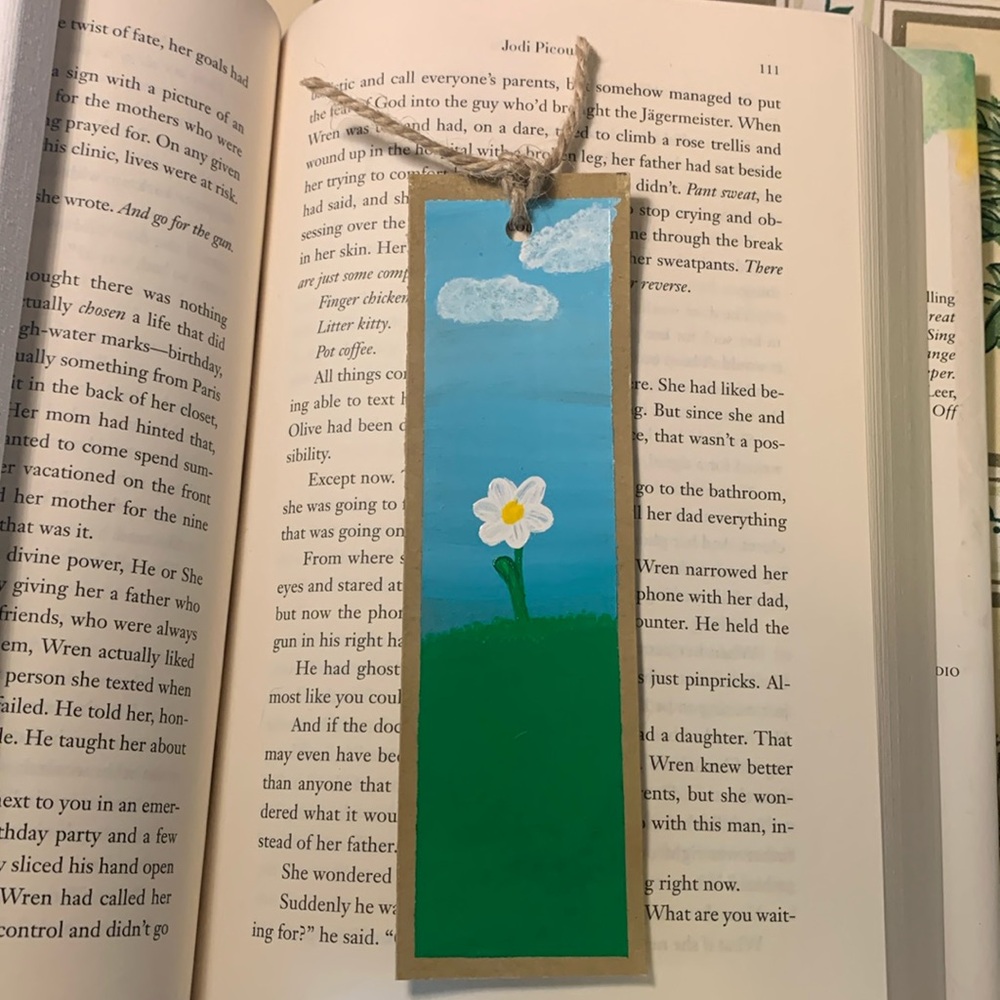 Lone Daisy Hand Painted Bookmark